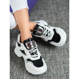 SHELOVET Stilfulde sneakers hvid sort 3