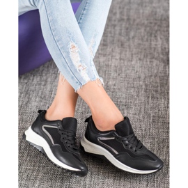 SHELOVET Klassiske sorte sneakers grå 2