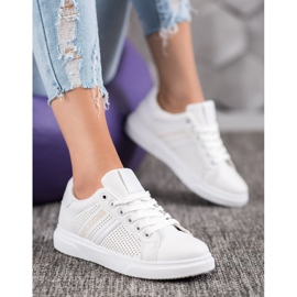 SHELOVET Openwork hvide sneakers 1