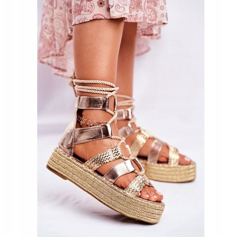 PS1 Kvindesandaler på Espadrilles Golden Eromica Platform gylden 2