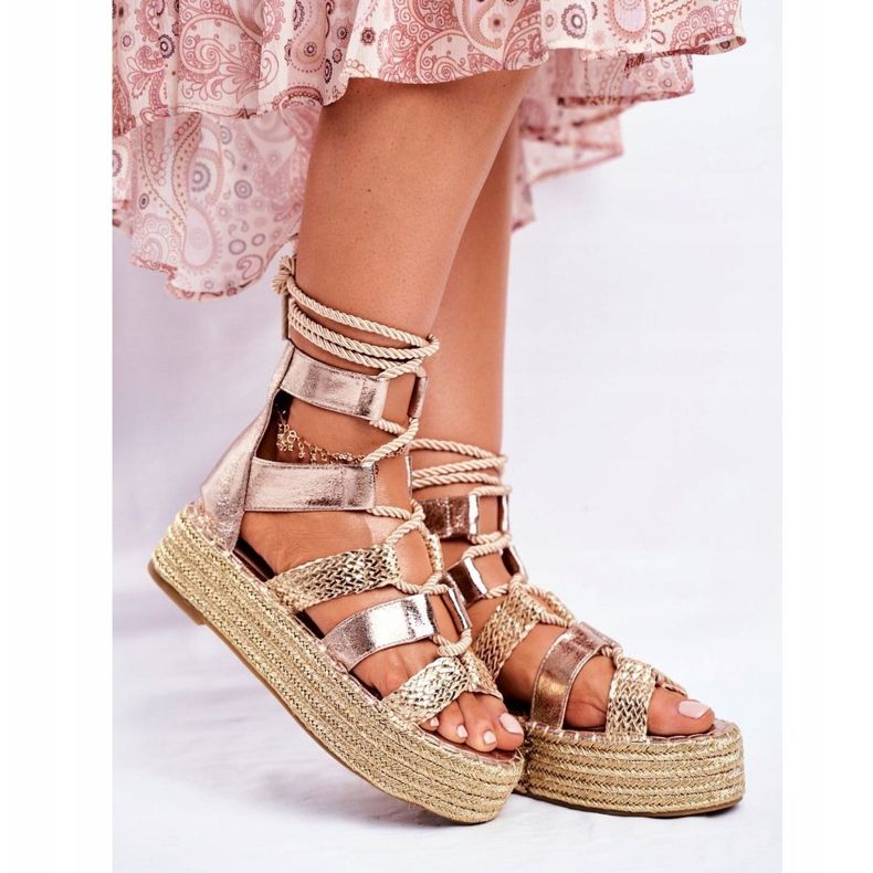 PS1 Kvindesandaler på Espadrilles Golden Eromica Platform gylden 1