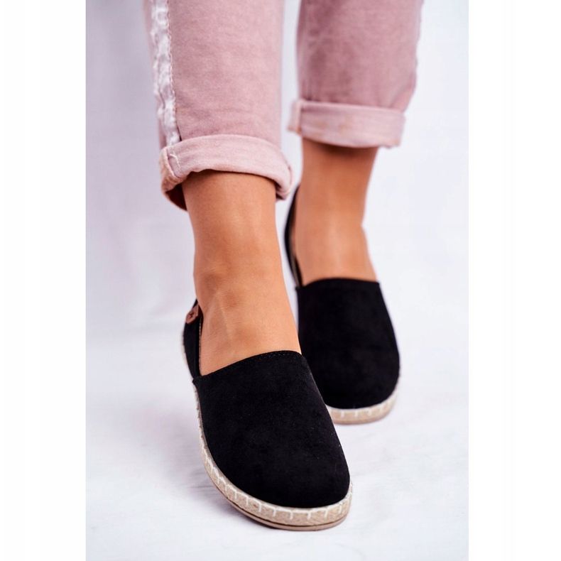NEWS Kvinders sorte slip-on espadriller 2