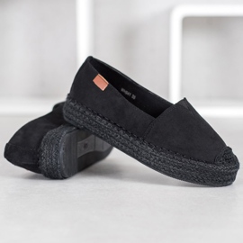 SHELOVET Sort Espadrilles med ruskind 1
