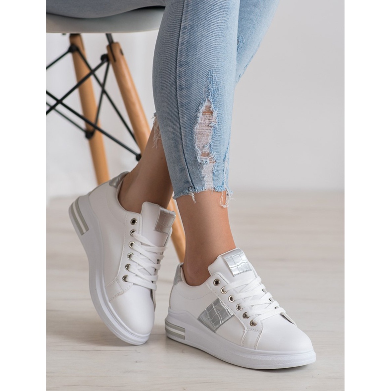 RTX WALK Sneakers med sølvindsatser hvid grå 2