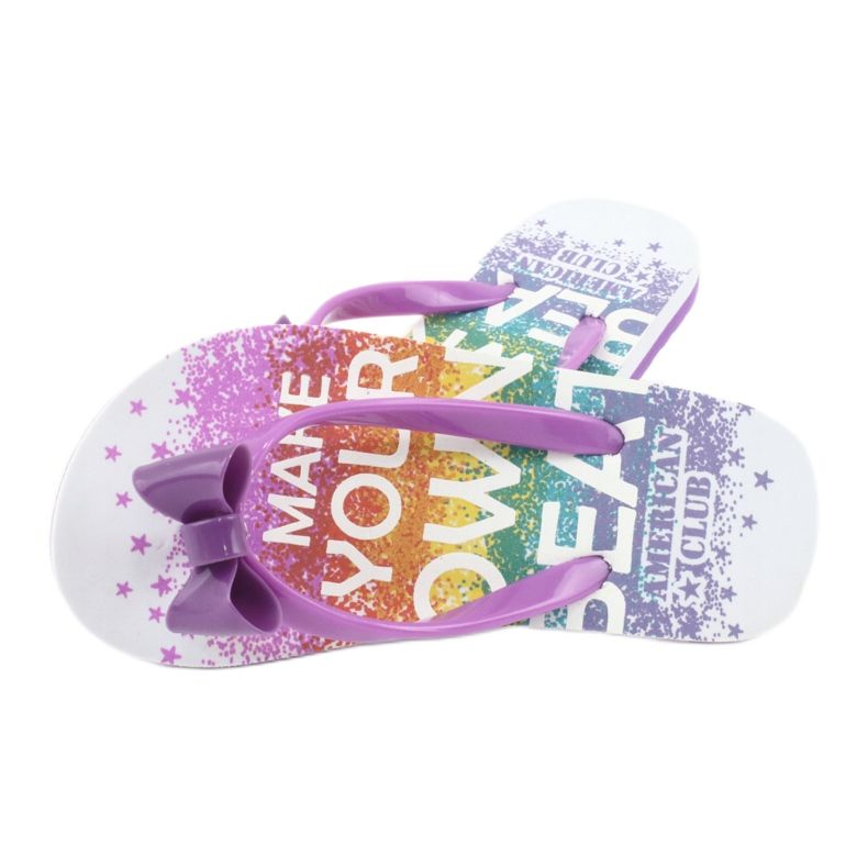 American Club Pigers flip flops, lilla flip -flops med en bue 2