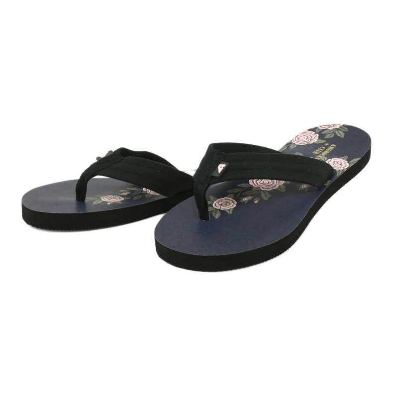 American Club Amerikanske dameskum-flip-flops JP04 sort lyserød 1