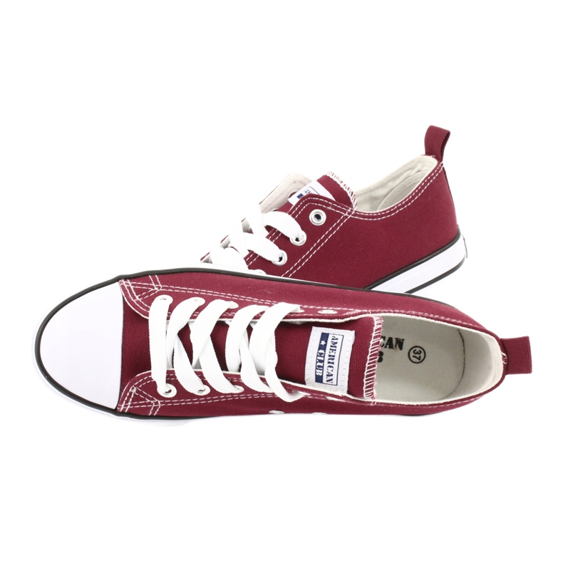 American Club Kvinders sneakers bundet Bourgogne rød 4