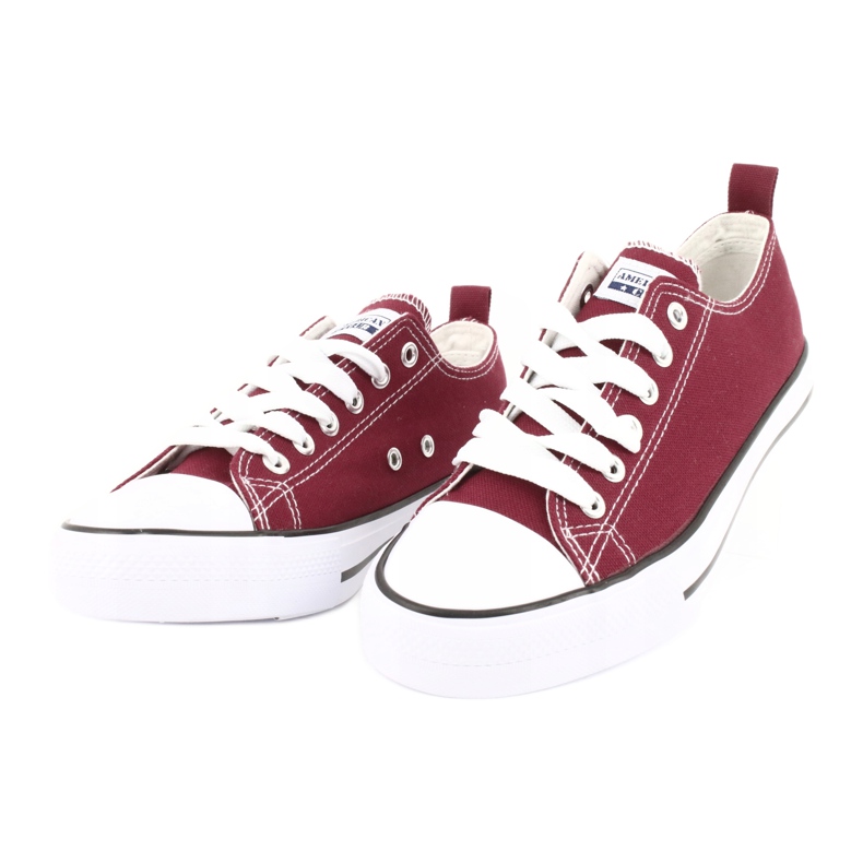 American Club Kvinders sneakers bundet Bourgogne rød 2