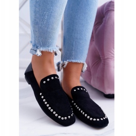Lu Boo Black Lords Ballerinas til kvinder med Rhinsten sort 1
