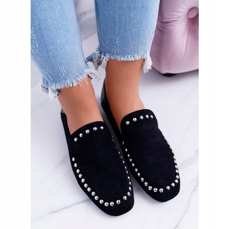 Lu Boo Black Lords Ballerinas til kvinder med Rhinsten sort 2