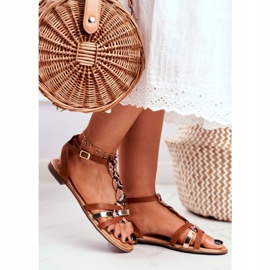 Kvinders sandaler Elegant brun slangeskind Brooke 2