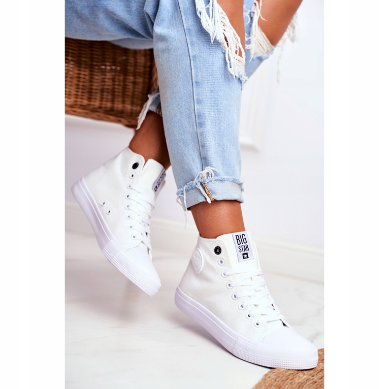 Kvinders høje sneakers Big Star White FF274A171 hvid 2