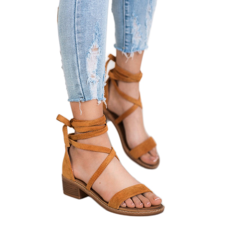 Bindede sandaler brun 1