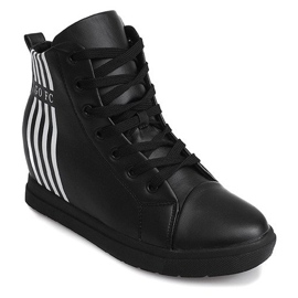 Moderigtige simple sneakers GFA98 sort hvid 1