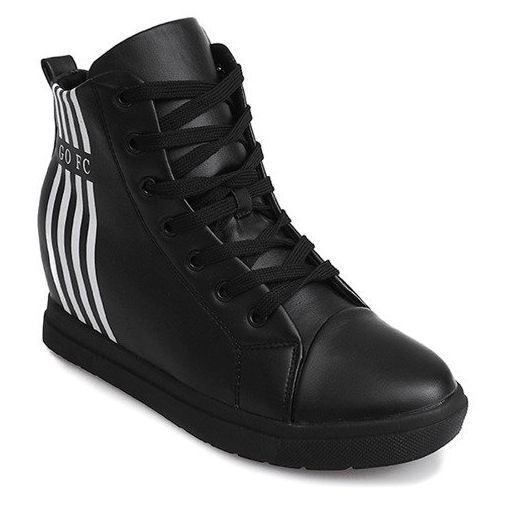 Moderigtige simple sneakers GFA98 sort hvid 1