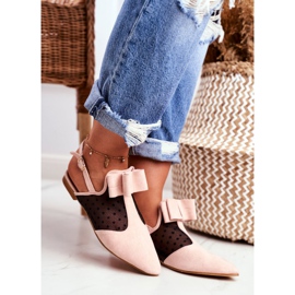 Lu Boo Ballerina Bows til kvinder, Mule Pink Domino lyserød 2