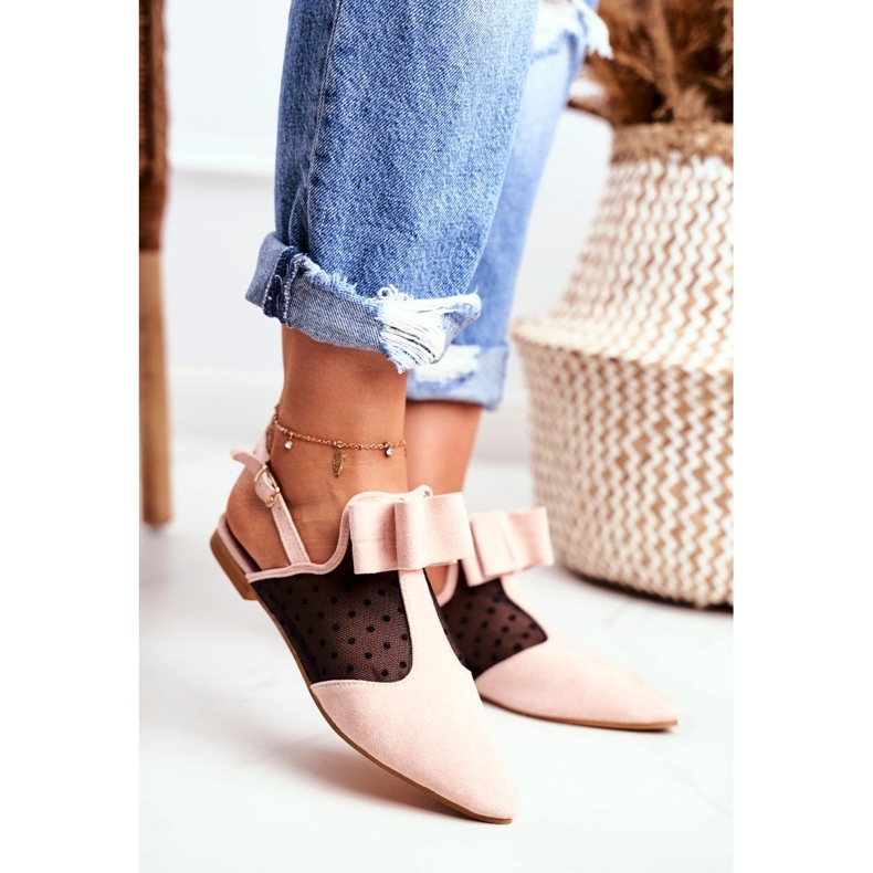 Lu Boo Ballerina Bows til kvinder, Mule Pink Domino lyserød 1