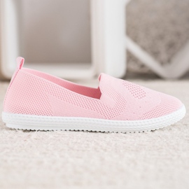 Via Giulia  Lyserøde openwork sneakers 1