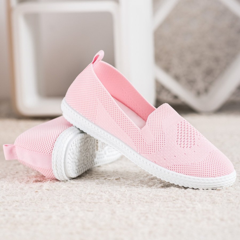 Via Giulia  Lyserøde openwork sneakers 2