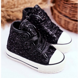 FRROCK Børnesneakers Shiny High Black Ally sort 1