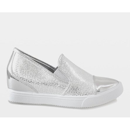 Sølv kile sneakers DD437-2 grå 2