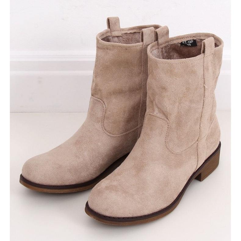 Kvinders beige ruskind ST-18P Beige støvler brun 2