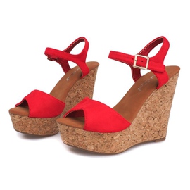 Wedge Sandals Cork 5H5654 Rød 1