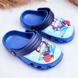 Tøfler til børn Foam Crocs Blue Teddy Bear Pilot SuperFly blå 1