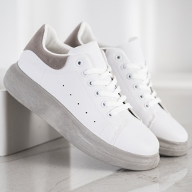 SHELOVET Sneakers på den grå platform hvid 2