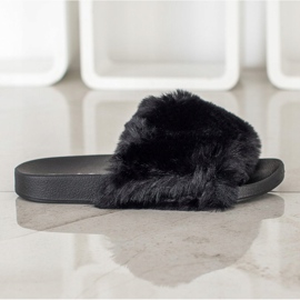 Bona Moderigtige flip-flops med pels sort 2