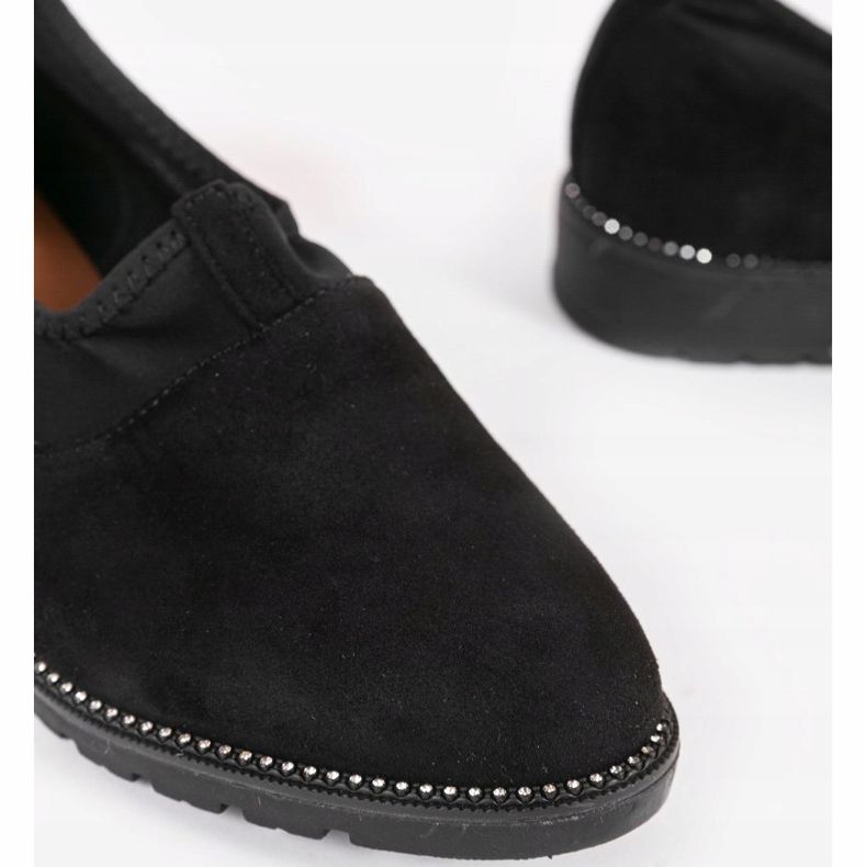 Sorte slip-on sko med elastik 240-1 2