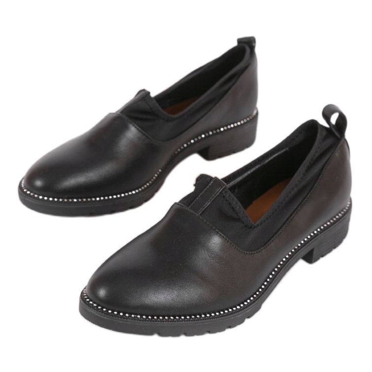 Sorte slip-on sko med elastik 240-2 1