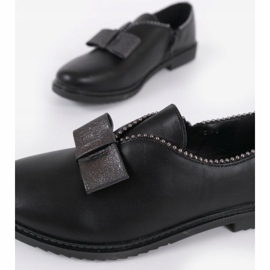 BM Sorte slip-on sko med sløjfe 239-2 1