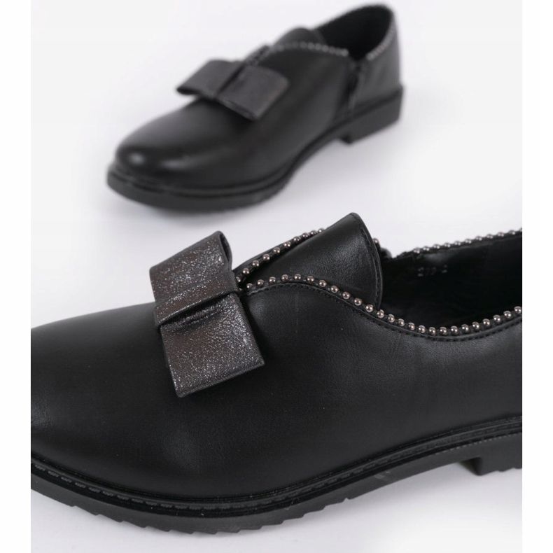 BM Sorte slip-on sko med sløjfe 239-2 1