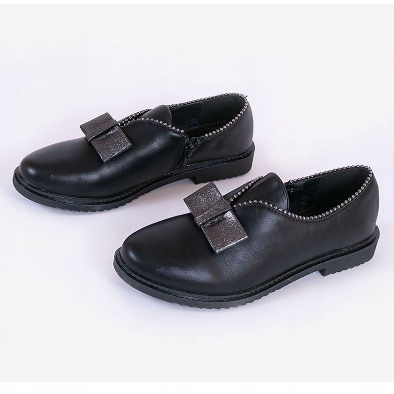 BM Sorte slip-on sko med sløjfe 239-2 2