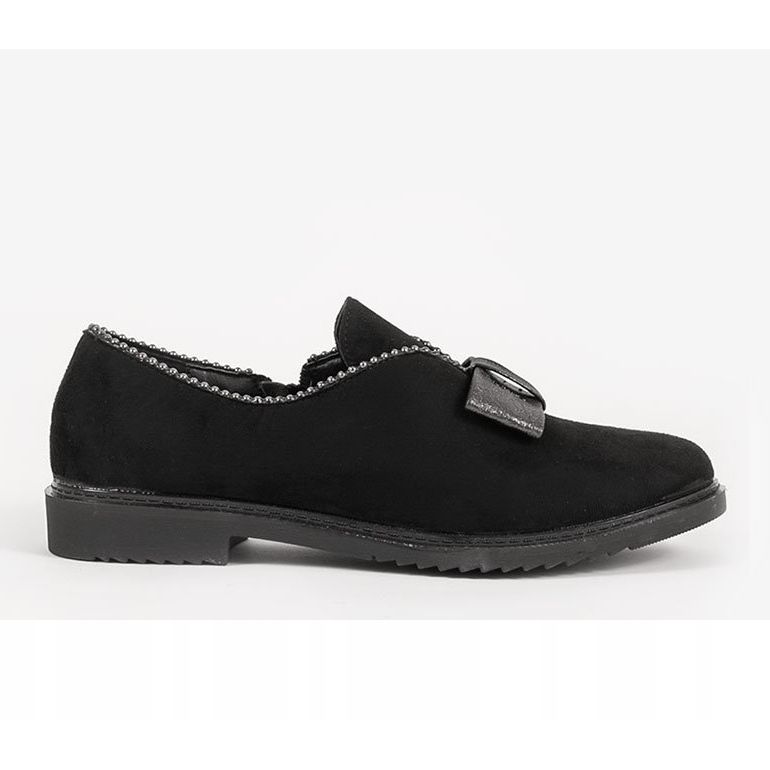 Sorte slip-on sko med sløjfe 239-1 1