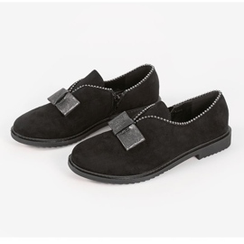 Sorte slip-on sko med sløjfe 239-1 2