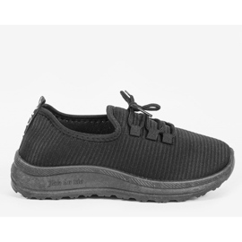LR005-0 sorte slip-on sportssko 1