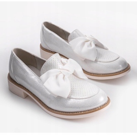 Sorte slip-on sko med en RS-WED2 sløjfe sølv grå 2