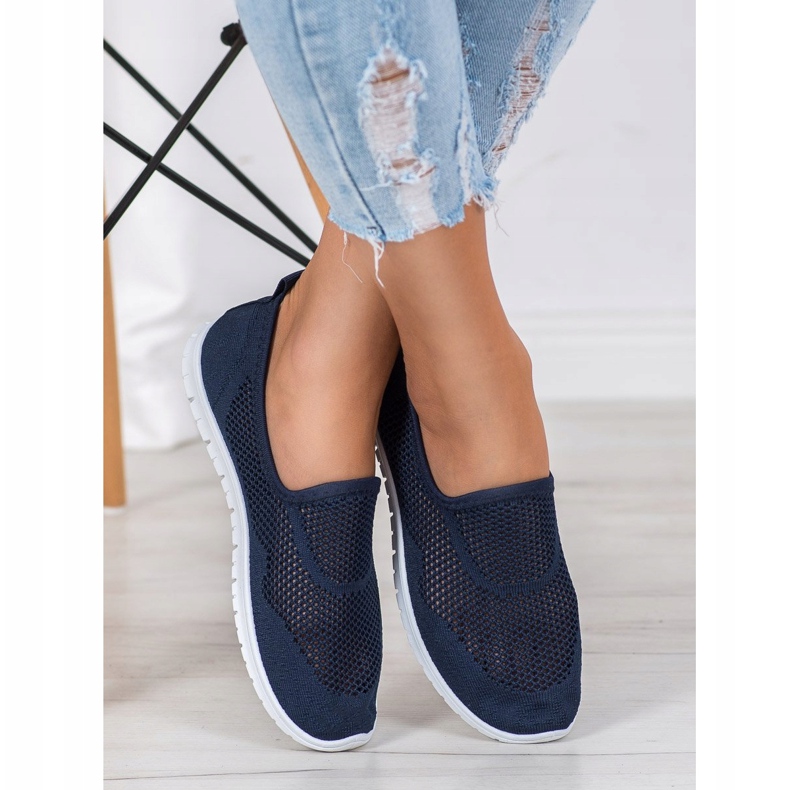 Bona Openwork Slipons blå 1