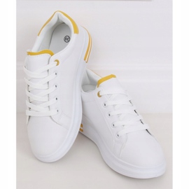 Hvide damesneakers LG20 HVID / GUL 1