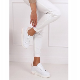 Hvide MY-0367 WHITE / PINK sneakers på en skjult kile 3