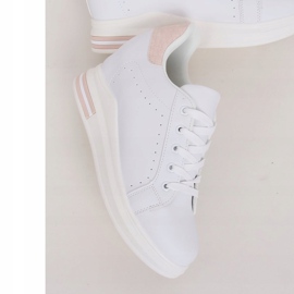 Hvide MY-0367 WHITE / PINK sneakers på en skjult kile 1