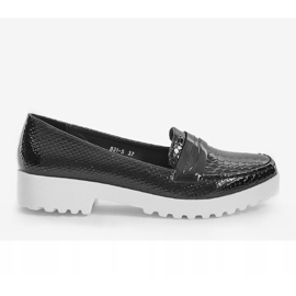 Sorte slip-on sko med en RS-WED2 sløjfe 1