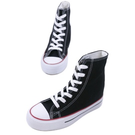 Sorte sneakers med snørebånd B706-1 1