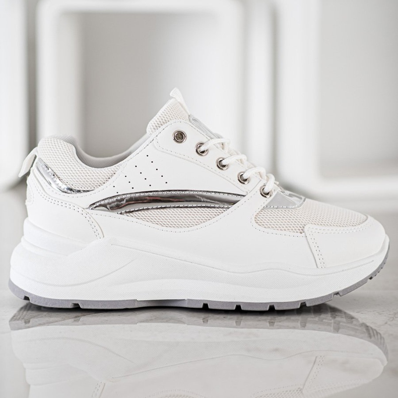 Ideal Shoes Stilfulde sportssko hvid 2