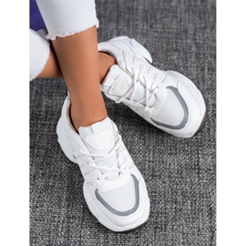 SHELOVET Komfortable sneakers med mesh hvid 2