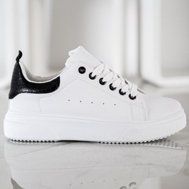 SHELOVET Stilfulde hvide sneakers sort 2