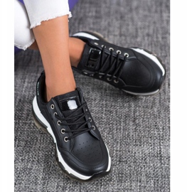 SHELOVET Eco læder sneakers sort 1