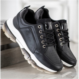 SHELOVET Eco læder sneakers sort 2